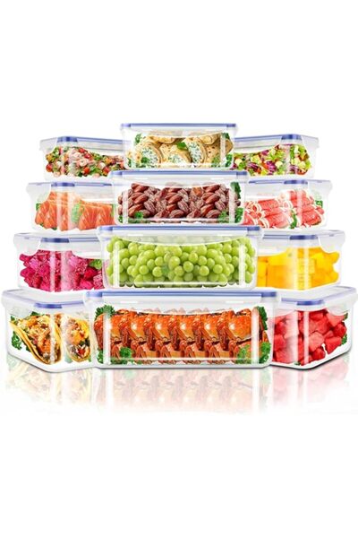 Generic URbazaar Meal Prep Container, Airtight Food Storage Container Set of 12 pcs,Re-usable Plastic Food C