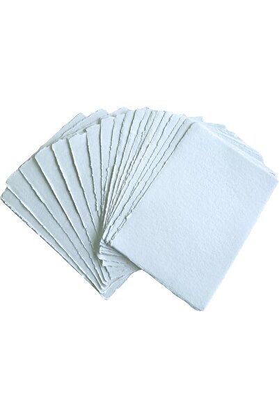 Generic Handmade Deckle Edge Cotton Paper 20 Sheets A4 Size 300 GSM White Color 100% Cotton Ecologically for