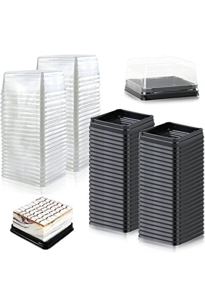 Generic SYOSI Mini Cake Box, 50Pcs Individual Clear Plastic Mini Cupcake Box, Muffins Box Cookies Dome Box M