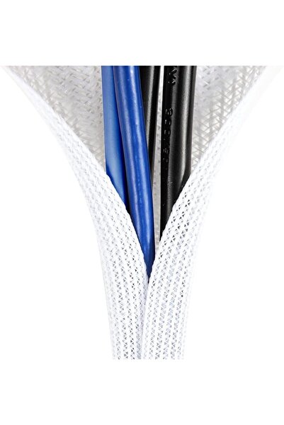 Generic غطاء غلاف كابل أبيض بطول 6.6 قدم - 2/3 بوصة، غطاء حماية للأسلاك، إدار...