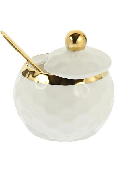 Generic i Storage Jars Ceramic Jar With Sugar Bowl Seasoning Jar with Lid and Spoon, Sugar Salt Container De