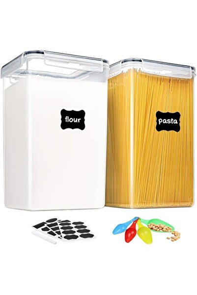 Generic 2 Pcs Cereal & Dry Food Storage Containers,6i5L Airtight Plastic Kitchen Storage Organizer, Clear Fo