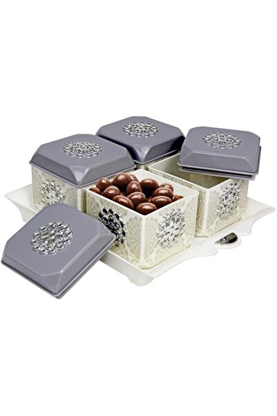 Generic صينية ناياسا للفواكه المجففة مع حاويات مانعة للتسرب فلورنتين (رمادي)