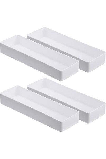 Generic 2 Pack Plastic Drawer Organizer, 9i5 x 3 x 1i4 In Tabletop Organizer Tray Stationery Holder White Ha
