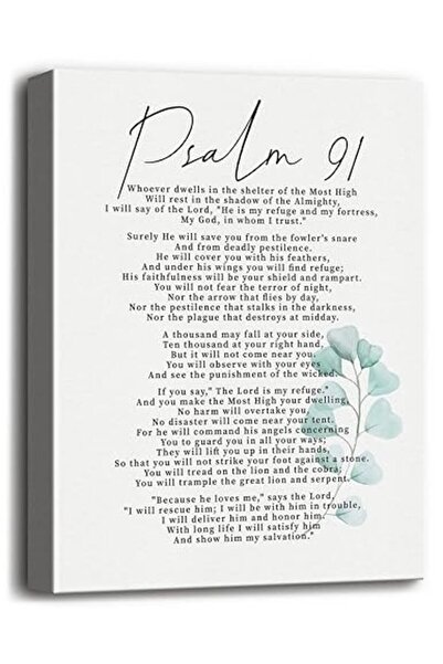 Generic Psalms 91 Christian Canvas Wall Art, Spiritual Wall Decor Sign Scripture Signs for Home or Office De
