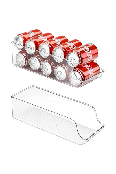 Generic Arabest 2 Pack Can Drink Dispenser Organizer for Refrigerator, Clear Plastic Soda Pop Can Holder Con