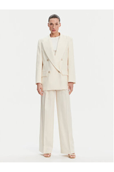 Simona Corsellini Γυναικείο υφασμάτινο παντελόνι P25CPPA01901 Εκρού