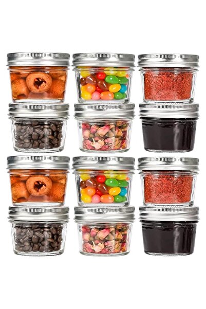 Generic FUFU 4oz Glass Jars With Lids,Small Mason Jars Wide Mouth,Mini Canning Jars For Honey,Jam,Jelly,Baby