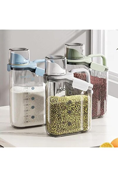 Generic Zuelnote 3Pcs Cereal Containers Set | Premium Quality 2i8L / 2i8KG Capacity Airtight Food Storage Co