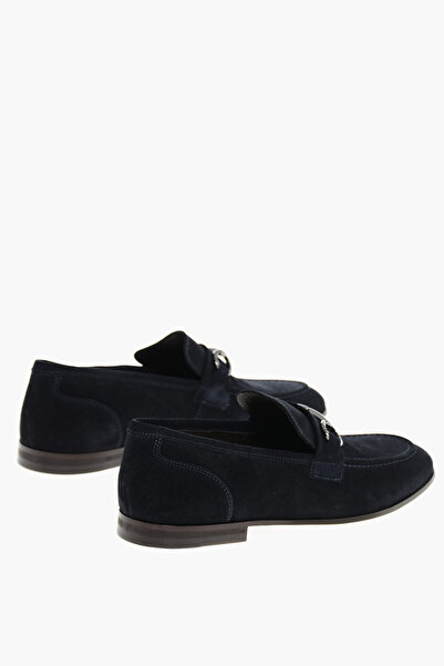 Corneliani Suede Bit Loafers With Leather Sole