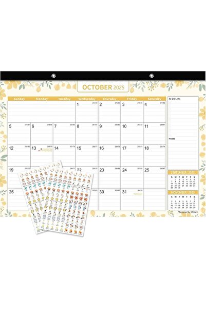 Generic Desk Calendar 2024-2025, Large Monthly Wall Calendar From Jan.2024 to Jun.2025 with Plastic Cover: 1