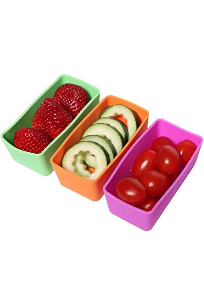 Generic BERRY GOOD LUNCH Rectangular Silicone Box Dividers 3pcs - Bento Box Divider 4"x2"x1.5" - Cupcake Ba