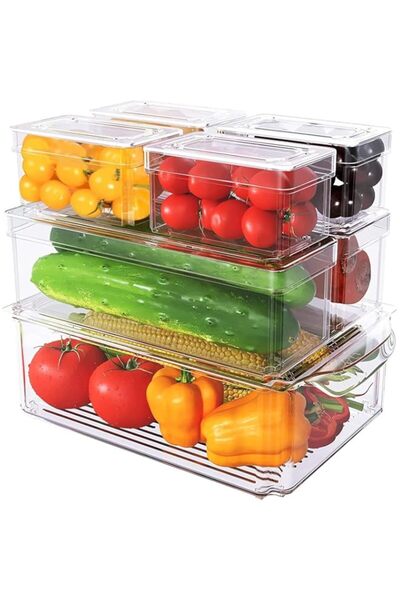 genric UCHUANG Set of 7 Fridge Organizer, Stackable Refrigerator Organizer Bi...