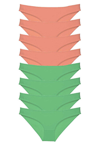 Royaleks طقم سراويل داخلية نسائية من الليكرا باللون الأخضر البودرة مكونة من 8 قطع