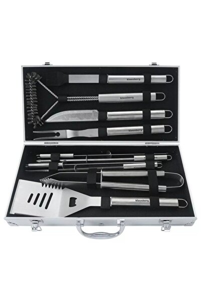 Klausberg Set de ustensile pentru grătar/grătar, 10 piese, oțel inoxidabil, K...