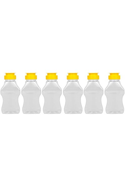 genric Honey Bottles, 275ml Plastic Honey Jars with Leak-Proof Flip-Top Caps, 6-Pcs, Squeeze Bottles for Ho