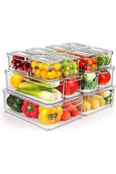 genric منظم ثلاجة بيوند لوف، ١٤ قطعة، وحاوية تخزين طعام - حاويات تخزين طعام |...