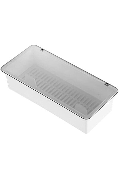 genric منظم أدراج المطبخ من AIYoo مع غطاء ومصفاة - صينية أدوات مائدة بلاستيكية للمطبخ