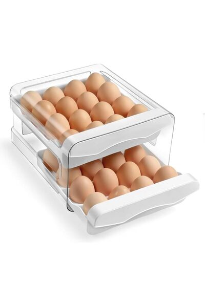 genric حامل بيض للثلاجة، حاوية تخزين بيض على شكل درج للثلاجة، منظم ثلاجة قابل...