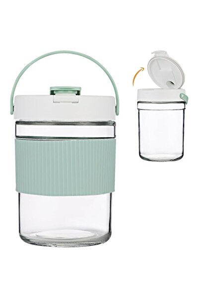 genric إبريق زجاجي فاخر قابل للطي، (40 أونصة سائلة)، وعاء زجاجي بمقبض وفوهة م...