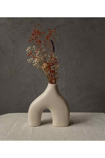 Maison Nur Candles&Decor İki Ayaklı Bohem Seramik Vazo