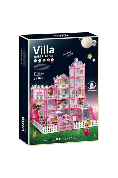 Toybox Dream House for Girls Villa Creative Role Play Set 3 Floors Dollhouse Toddler Playhouse DIY Building