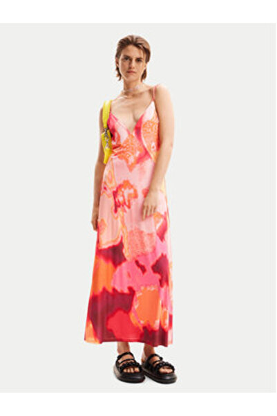 Desigual Γυναικείο Φόρεμα Καλοκαιριού 24SWVK19 Ροζ