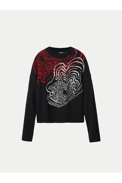 Desigual Γυναικείο Πουλόβερ 24WWJF54 Μαύρο