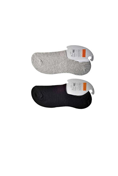 HarmonyAura Black And Gray Men's Ballerina Socks 12 Pairs