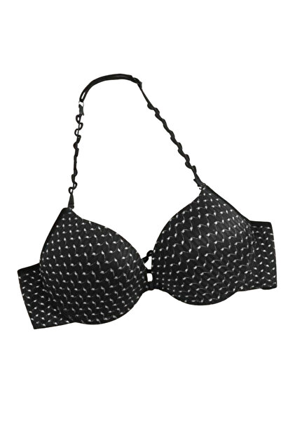 Fstyle Front hook control suspended bra, elegant design in black and white, designed to fit comfortably