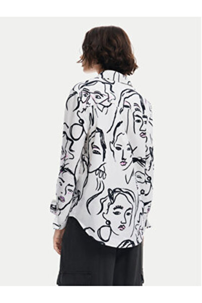 Desigual Γυναικείο Πουκάμισο 24WWCW34 Λευκό