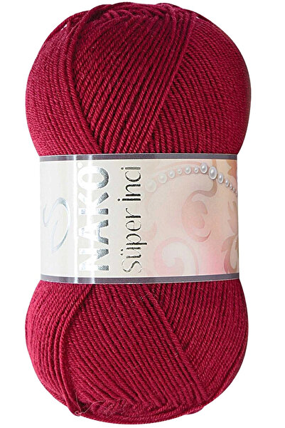 NAKO Super Pearl Hand Knitting Yarn 100 Gr Cherry Rotten 3630