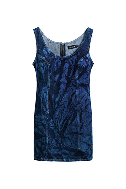 Desigual Γυναικείο Φόρεμα Τζιν 25SWVD01 Μπλε Σκούρο Μπλε