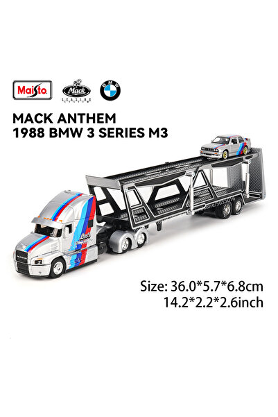 choice2 سيارة بي إم دبليو الفئة الثالثة مايستو 1:64 إنترناشونال من إنتاج لون ستار®، موديل 1988، تصميم مقطورة نقل فاخرة مصبوبة بقوالب