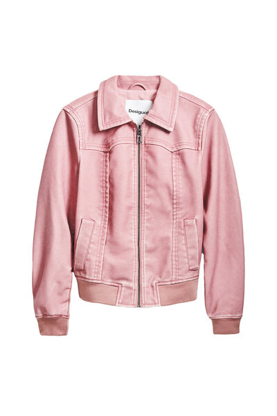 Desigual Γυναικείο Μπουφάν από Δέρμα 25SWEW47 Ροζ
