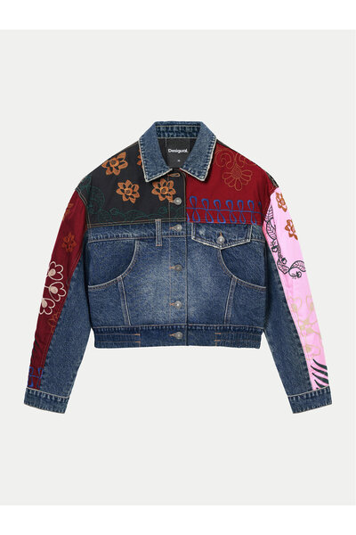 Desigual Γυναικείο τζιν μπουφάν 24WWED15 Πολύχρωμο