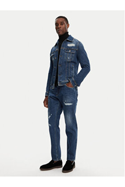 Dolce&Gabbana Dolce Gabbana Ανδρικό Τζιν Μπουφάν G9VZ8D G8LN5 Μπλε Σκούρο Μπλε