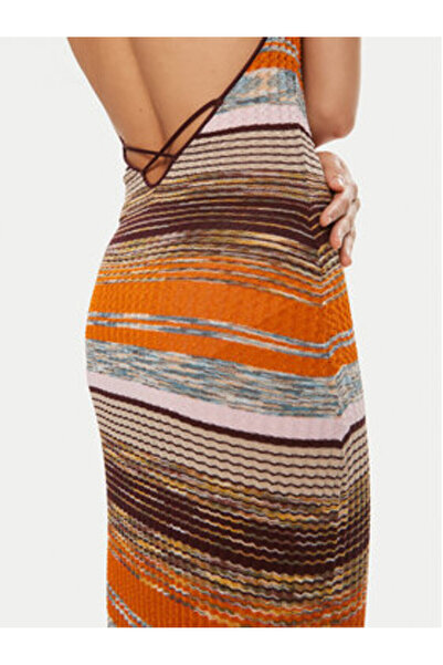 Desigual Γυναικείο Καλοκαιρινό Φόρεμα 24SWVF05 Πορτοκαλί