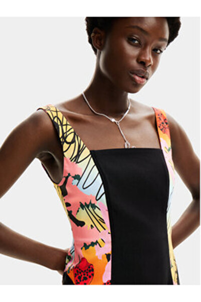 Desigual Γυναικείο Καλοκαιρινό Φόρεμα 24SWVW75 Μαύρο