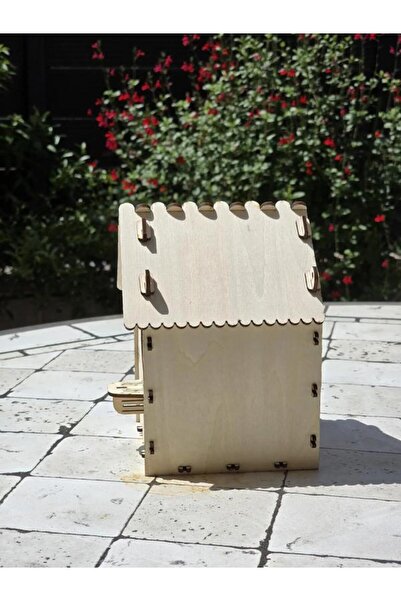 Genel Markalar Ahşap Kuş Yuvası Evi Boyanabilir (Etkkinlik İçin) 16 Cm X 13 Cm X 12 Cm