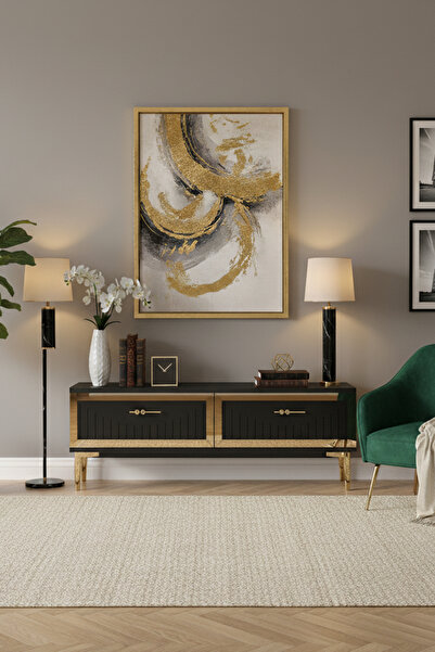 CENEYRA TSA1204AG - TUNATV120 TV STAND, TV SEHPASI ANTRASİT-GOLD 120CM