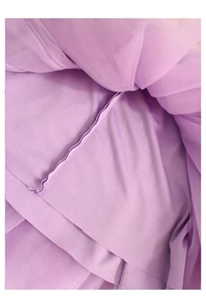 punicha Girl's Pompom Lined Lilac Tutu Skirt