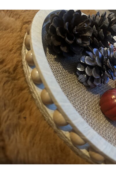 Marrone Beaded Handmade Rustic Tray 30*30