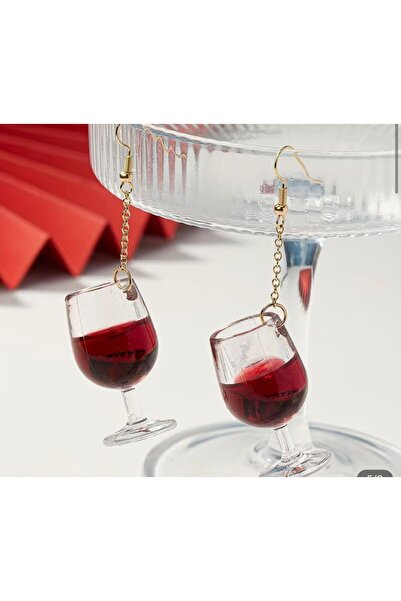 AYDA STORE Günlük ve şık davetlerde Kıyafetlerle Uyumlu Şarap Kadehi Tasarımlı küpe