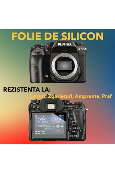 COMANDO Protection set compatible with PENTAX K-1 Mark II, Focus Shield, 2 Durable Silicone Films
