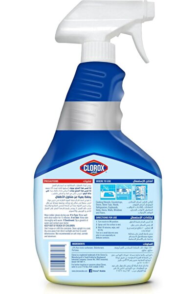 Clorox Kitchen Cleaner Spray with Lemon Scent, 750ml, No Bleach, Kills 99.9% Germs