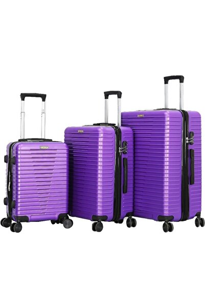 Giordano Trolley Bags 3 Pcs Set Hardside Spinners (Purple, L-28 / M-24 / S-20)