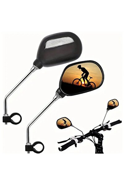 SyaMAG Set 2 oglinzi retrovizoare pentru bicicletă, negre, metal-plastic