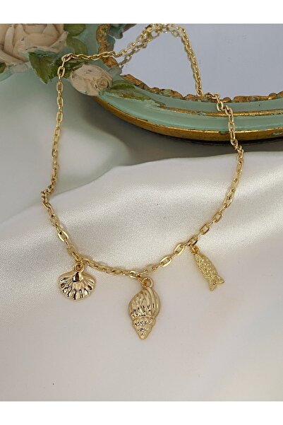 Asia by Leuvoié Deniz Kabuklu Altın Kaplama Charm Kolye