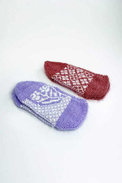 HarmonyAura 2 Pairs of Hand Knitted Winter Stylish Women's Wool Booties Set 3